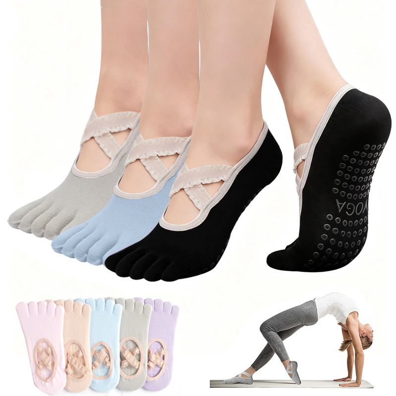 Pilates And Yoga Studio - Calzini Antiscivolo da Donna per Pilates,